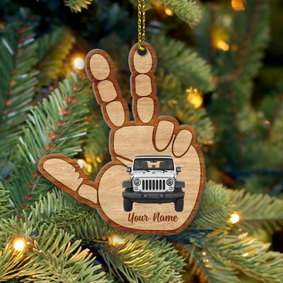 89Customized Jeep Hand Wave Personalized Ornament