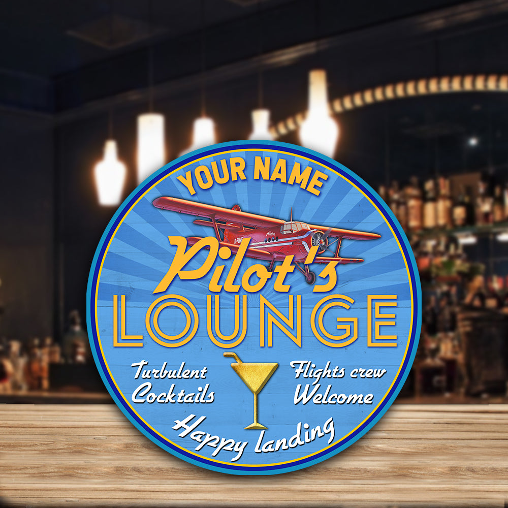 89Customized Pilot's lounge Customized Wood Sign