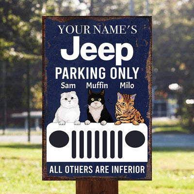 89Customized Personalized Printed Metal Sign Jeep Parking Cat & Pets