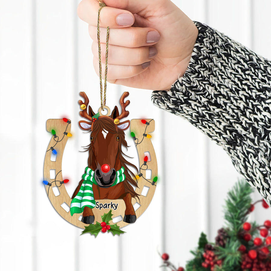 89Customized Horse Lovers Christmas Personalized One Sided Ornament