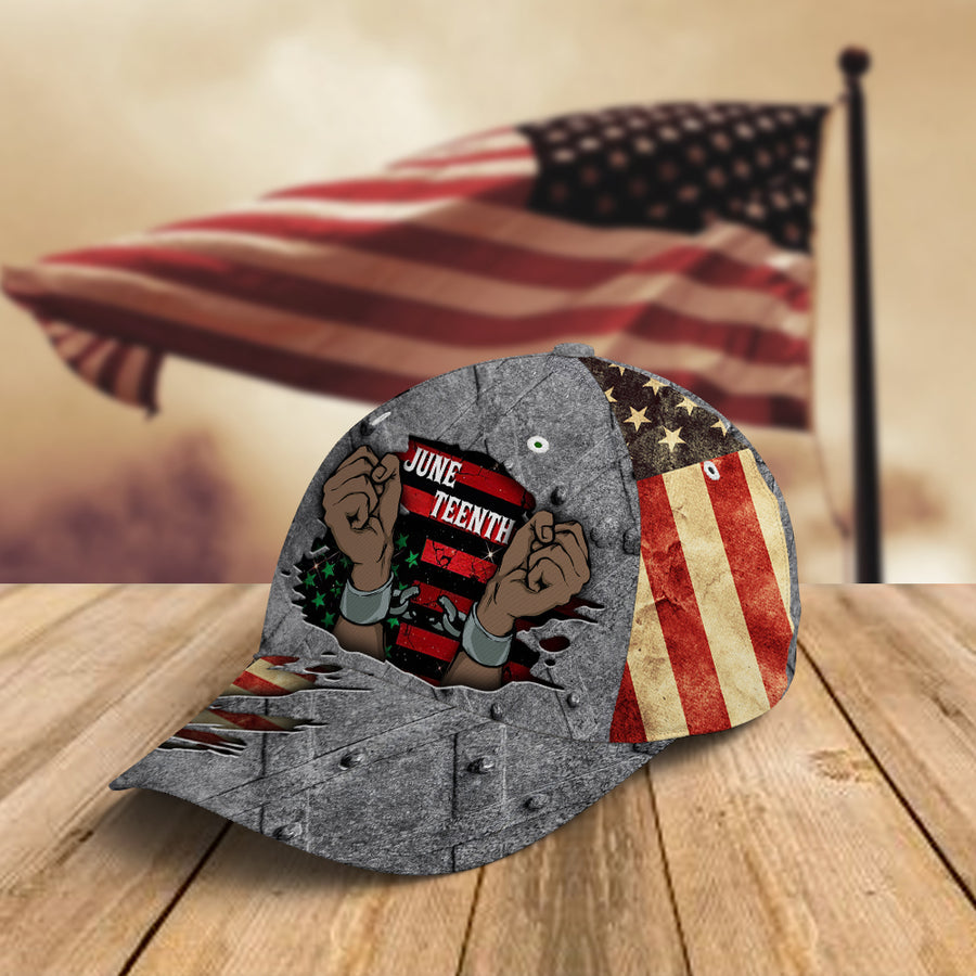 89Customized Juneteenth American Flag Black People Cap
