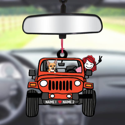 89Customized Personalized Ornament Jeep Girl Dog
