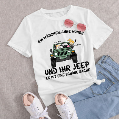 89CUSTOMIZED PERSONALIZED SHIRT JEEP GIRL DOG IT'S A BEAUTIFUL THING