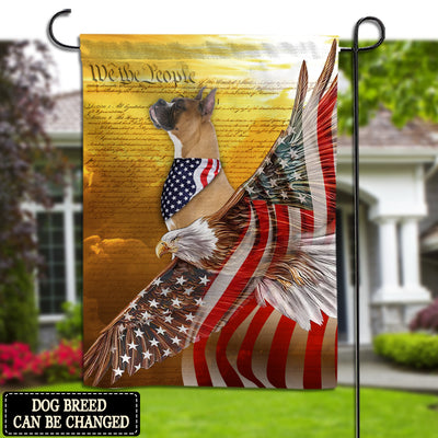 89Customized Proud Eagle Dog America Customized Garden Flag