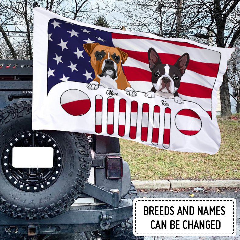 89Customized Dogs And Cats Jeep Personalized House Flag
