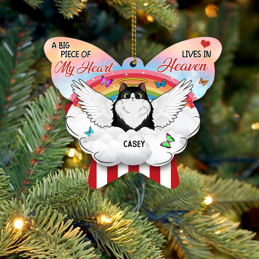 89Customized A big piece of my heart lives in heaven-Personalized ornament