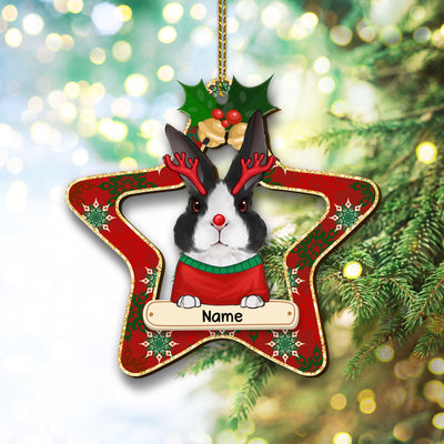 89Customized Rabbit Star Personalized Ornament