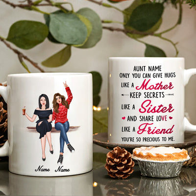 89Customized Only Aunt Can Give Hugs Like A Mother Auntie Personalized Mug
