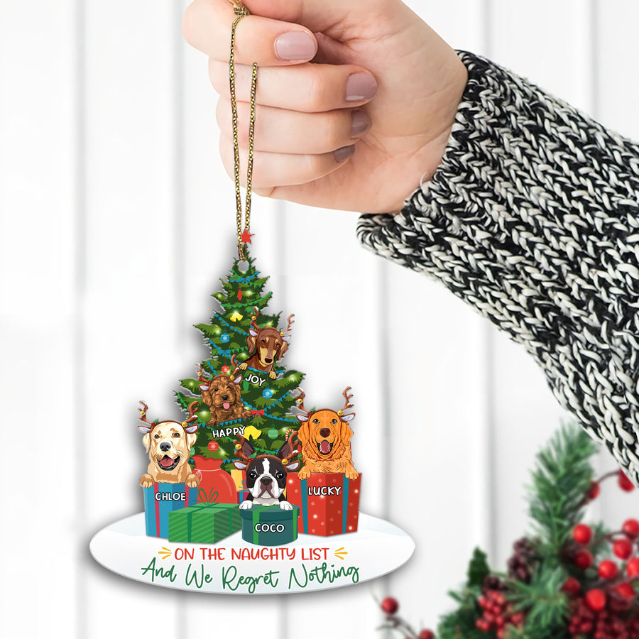 89Customized On The Naughty List Christmas Tree Dog Lover Personalized Ornament