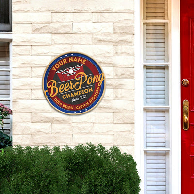 89Customized Beer Pong champion Customized Wood Sign