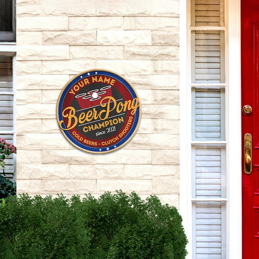 89Customized Beer Pong champion Customized Wood Sign