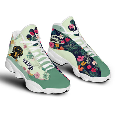 89Customized Tropical Pattern Dog 2 Customized White Air JD13 Shoes
