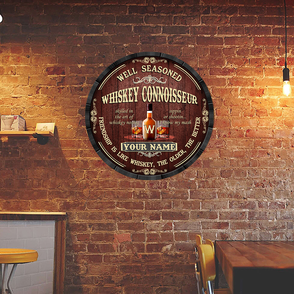 89Customized Whiskey Connoisseur Customized Wood Sign