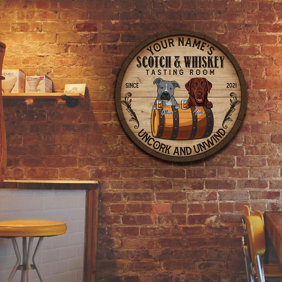 89Customized Scotch & Whiskey Tasting room Uncork and unwind Customized Wood Sign