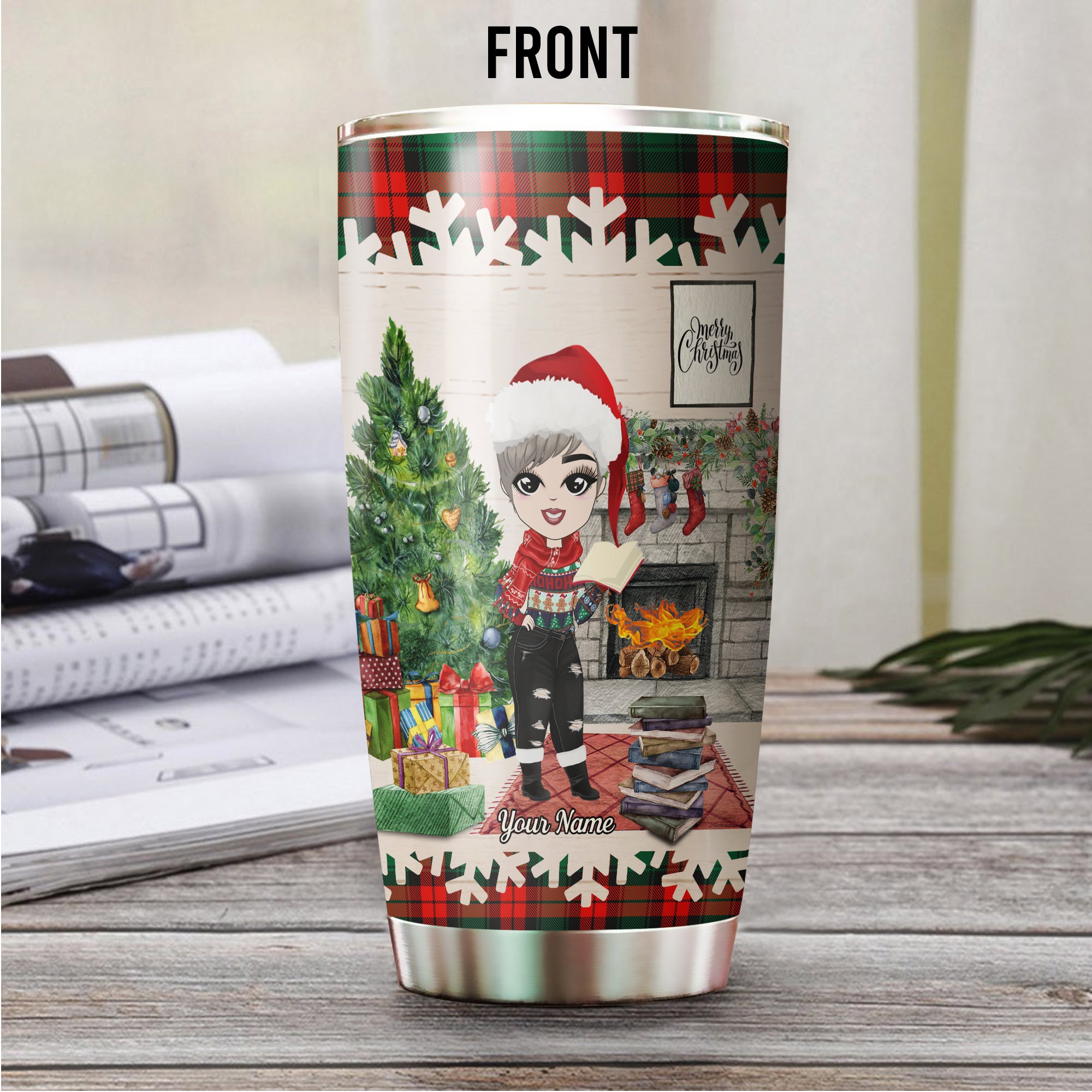 89Customized All I want for Christmas is you just kidding I want books Personalized Tumbler