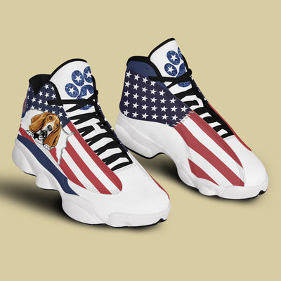 89Customized American Dog Customized White and Black Air JD13 Shoes