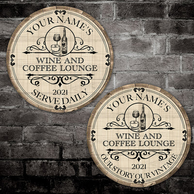 89Customized Wine and Coffee Lounge Customized Wood Sign
