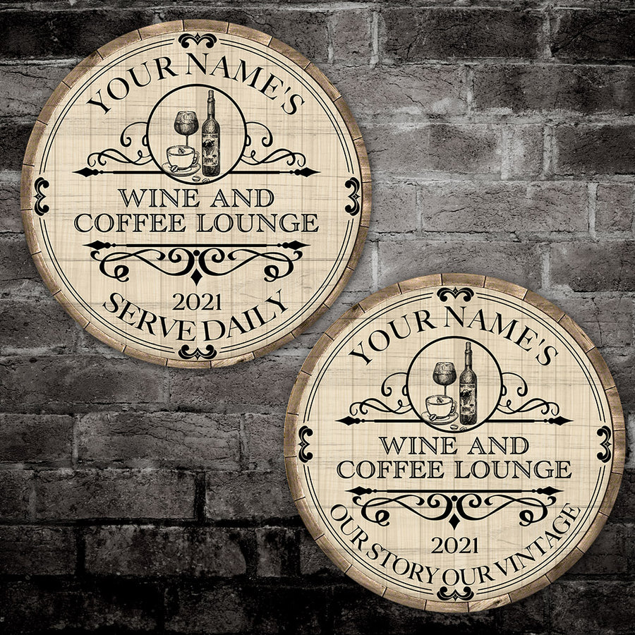 89Customized Wine and Coffee Lounge Customized Wood Sign