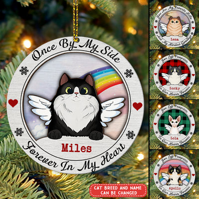89Customized Cat Angel Personalized 2 Layered Wooden Ornament - Christmas Gift For Cat Lovers