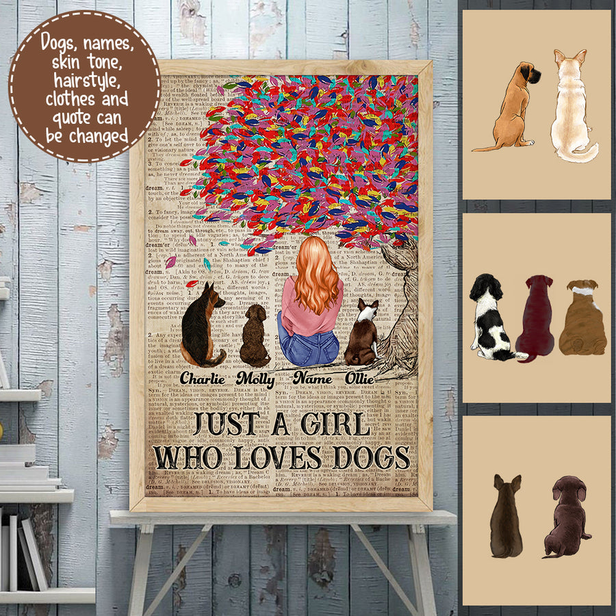 89Customized A Girl Who Really Loved Dogs Personalized Poster
