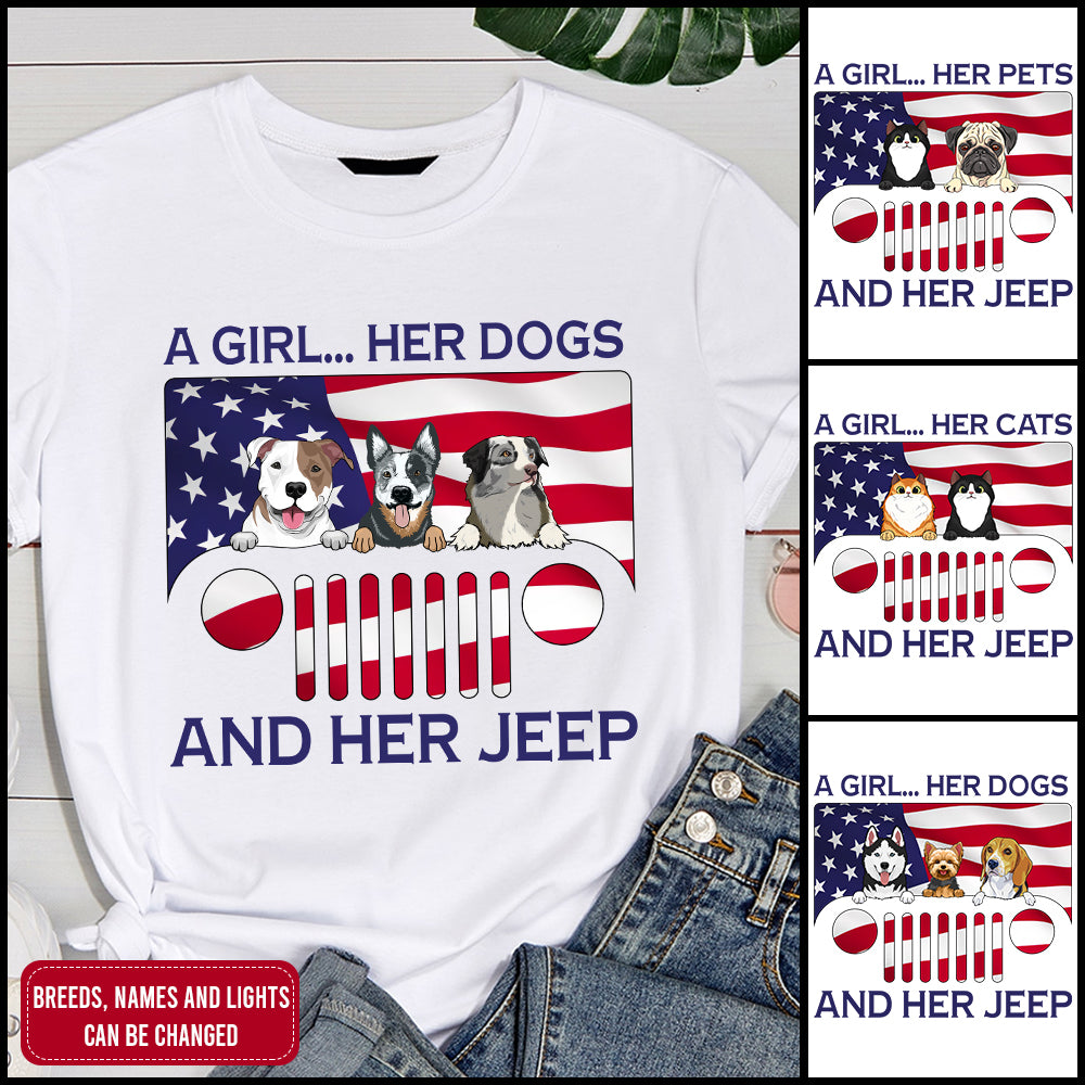 89Customized Jeep Dogs/ Cats Personalized Shirt