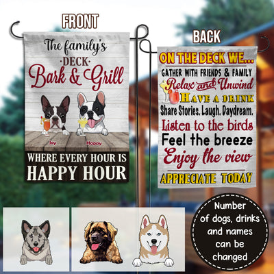 89Cusomized Dogs Deck Rules Personalized 2 Sided Flag