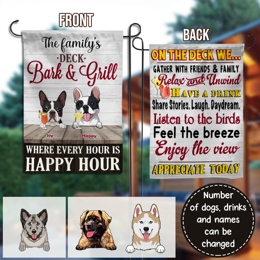 89Cusomized Dogs Deck Rules Personalized 2 Sided Flag