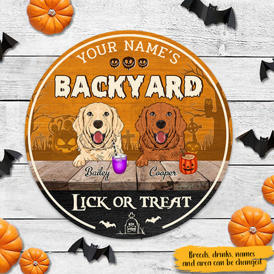 89Customized Welcome To Our Spooky Backyard Personalized Wood Sign