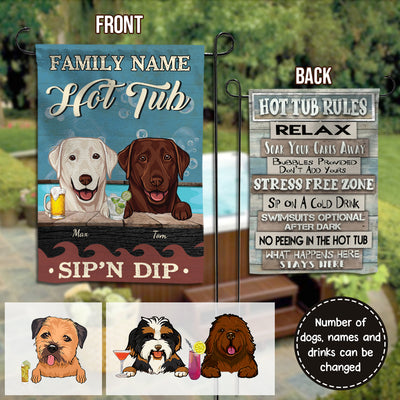 89Customized Dogs Hot Tub Personalized 2 Sided Flag