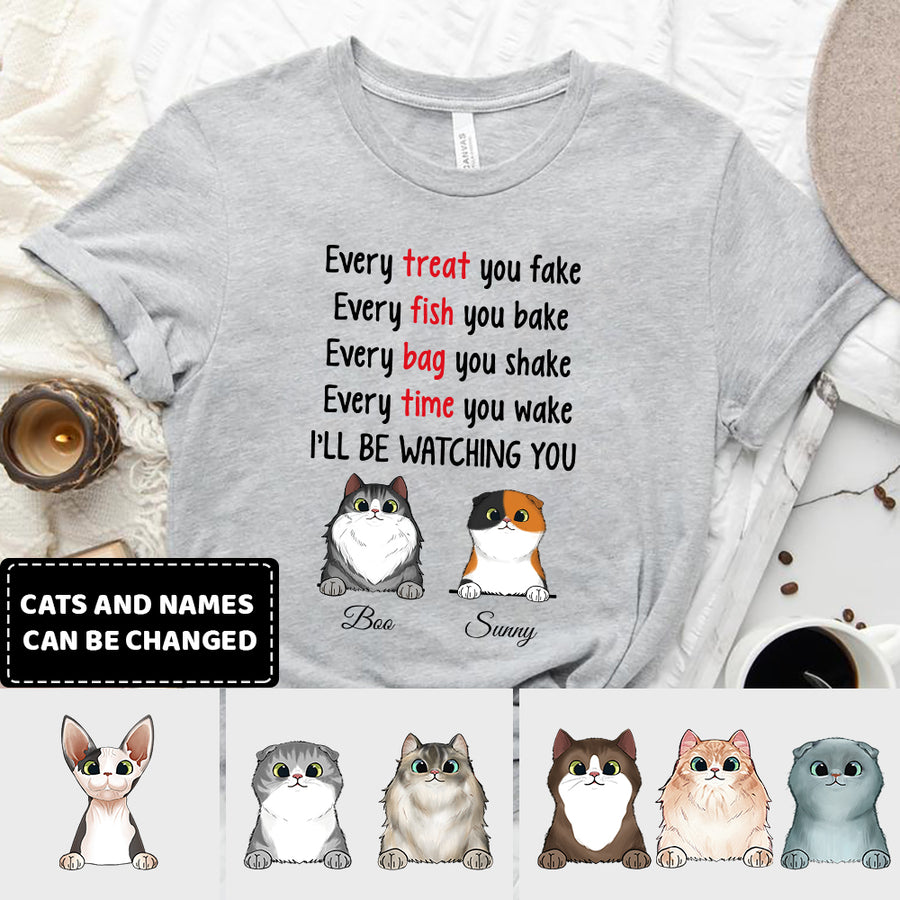 89Customized I'll Be Watching You Cat Lovers Funny Personalized Shirt