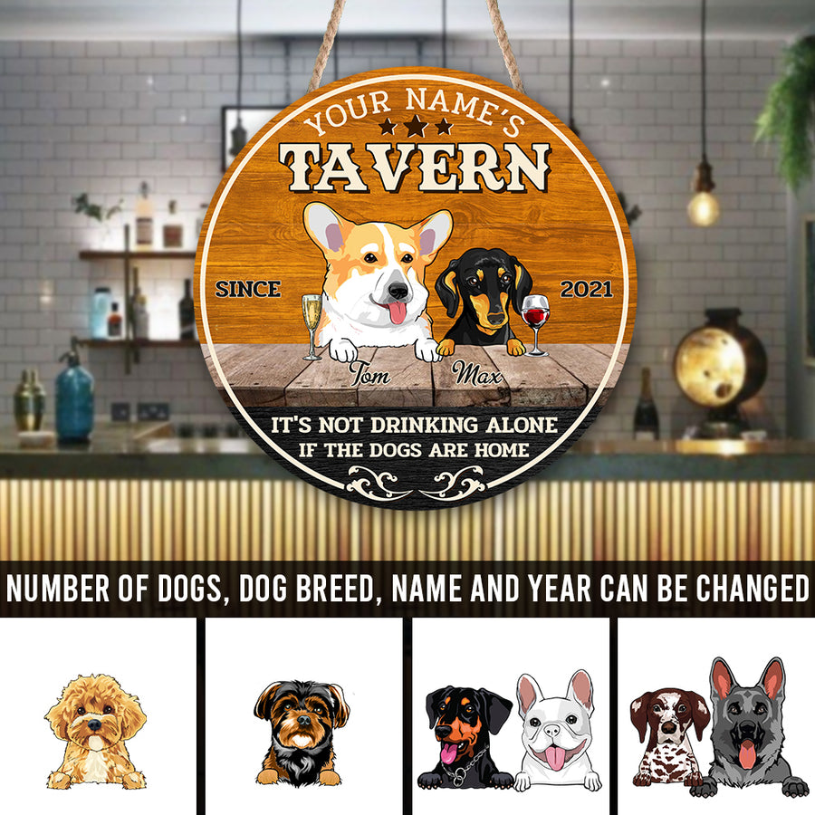 89Customized Tavern dog and drink Customized Wood Sign