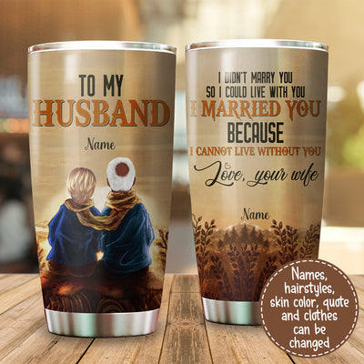 To my husband old couple personalized tumbler