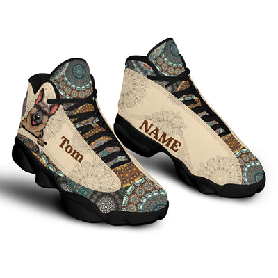 89Customized Mandala Pattern Dog Customized Black Air JD13 Shoes