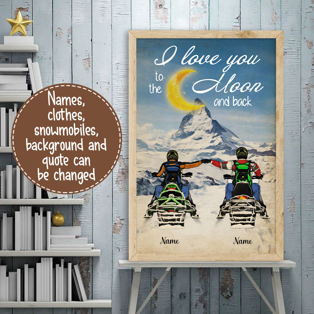 89Customized Snowmobiling Couple Vertical Poster 2