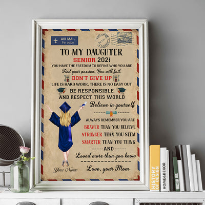 89Customized Personalized Poster Believe In Yourself Senior Graduation 2021 Girl
