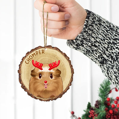 89Customized Guinea Pig Lovers Wood Slice Personalized Ornament