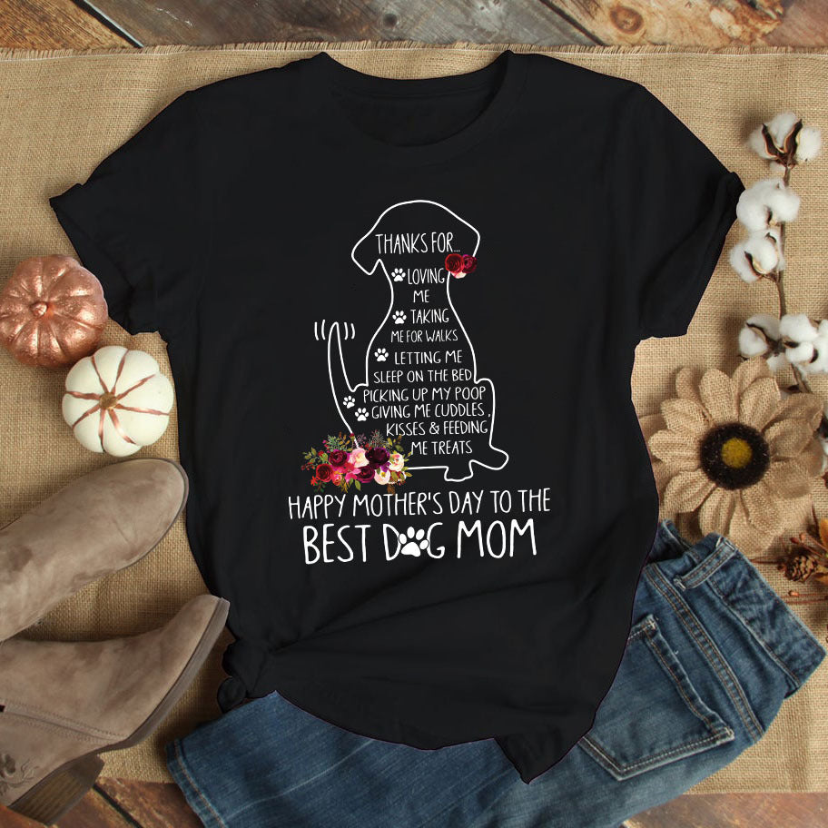 89Customized 2D Shirt Family Happy Mother's Day To The Best Dog Mom