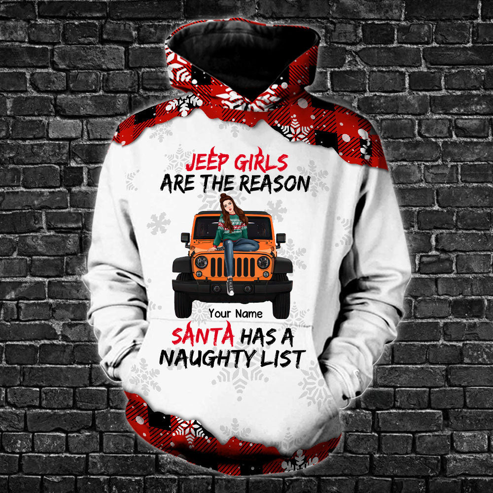 89Customized Jeep Girls Are The Reason Santa Has A Naughty List Personalized 3D Hoodie And Legging Set