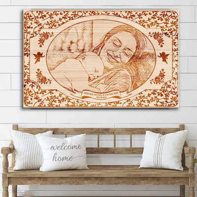 89Customized You're doing a great job mommy Personalized Wood Photo pallet sign