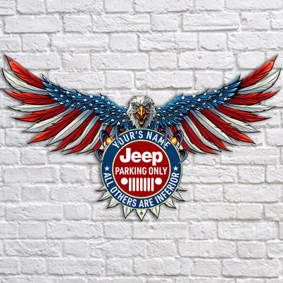 89Customized Eagle American Jeep Parking Only Cut Metal Sign