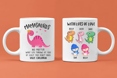 89Customized Personalized Mug Family Daddysaurus Normal Daddy Dinosaur