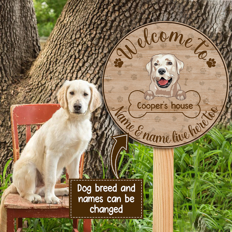 89C WELCOME TO DOG'S HOUSE PERSONALIZED WOOD SIGN 2