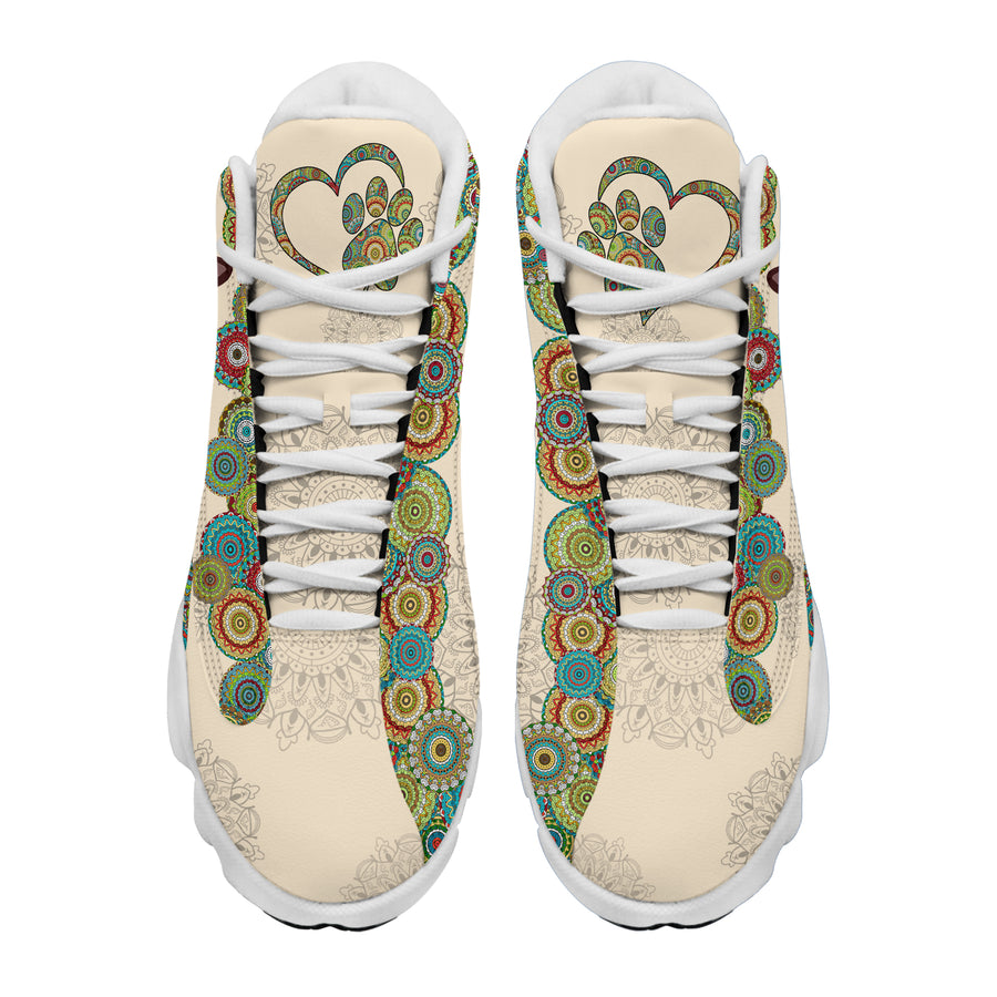 89Customized Boho Chic Pattern Dog and Cat Customized White Air JD13 Shoes