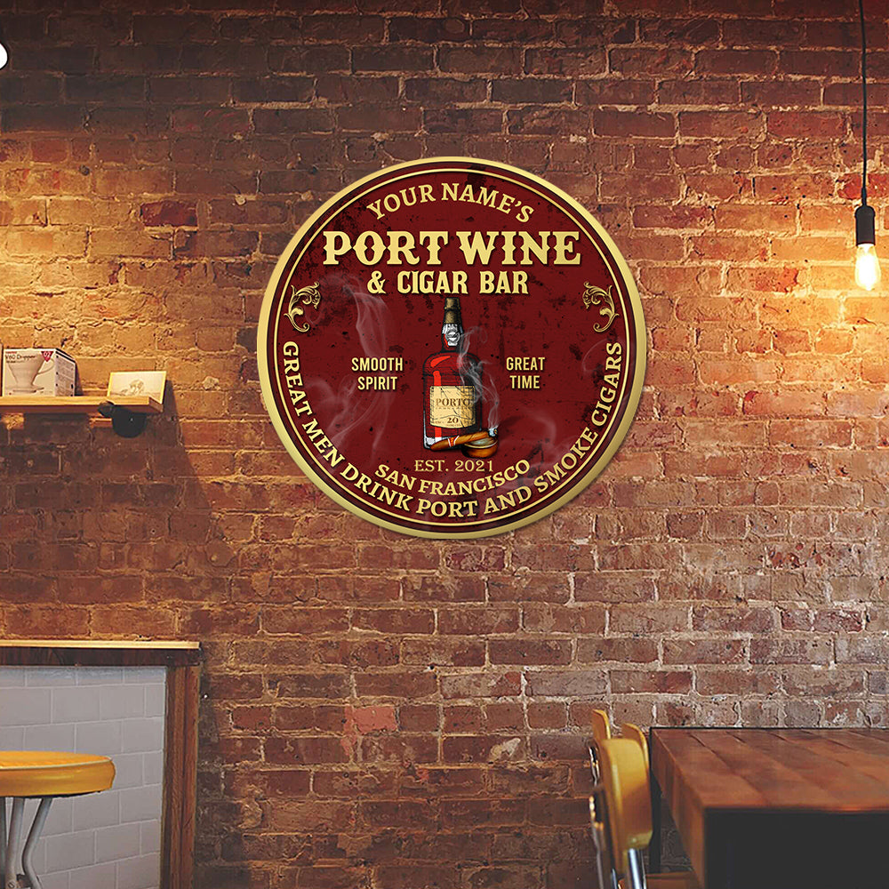 89Customized Port wine & cigar bar Customized Wood Sign