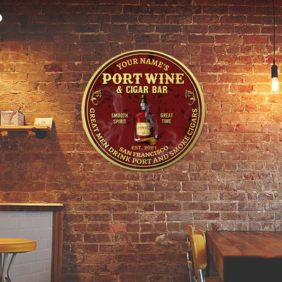 89Customized Port wine & cigar bar Customized Wood Sign
