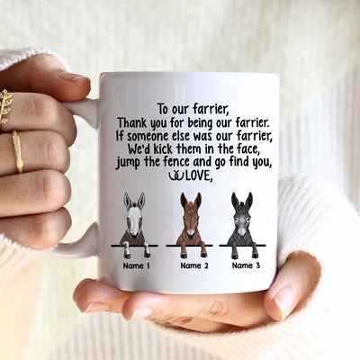 89Customized Thank You For Being My Farrier Donkey Personalized Mug