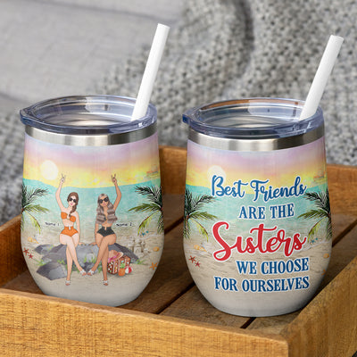 89Customized Beach Booze & besties Customized Wine (No straw included) Tumbler