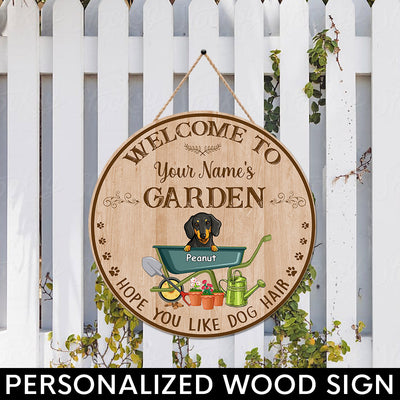 89Customized Personalized Wood Sign Gardening Welcome Dog