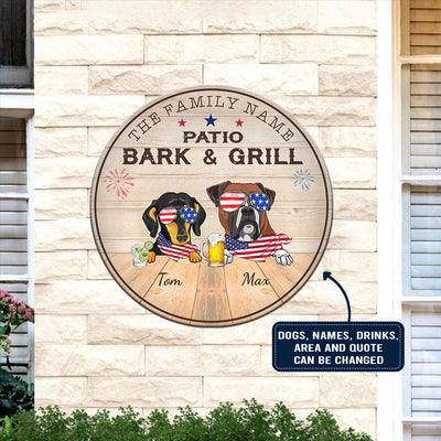 89Customized Independence Day 4th of July BBQ Personalized Wood Sign