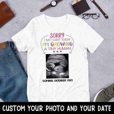 89Customized I'm growing a tiny human personalized shirt